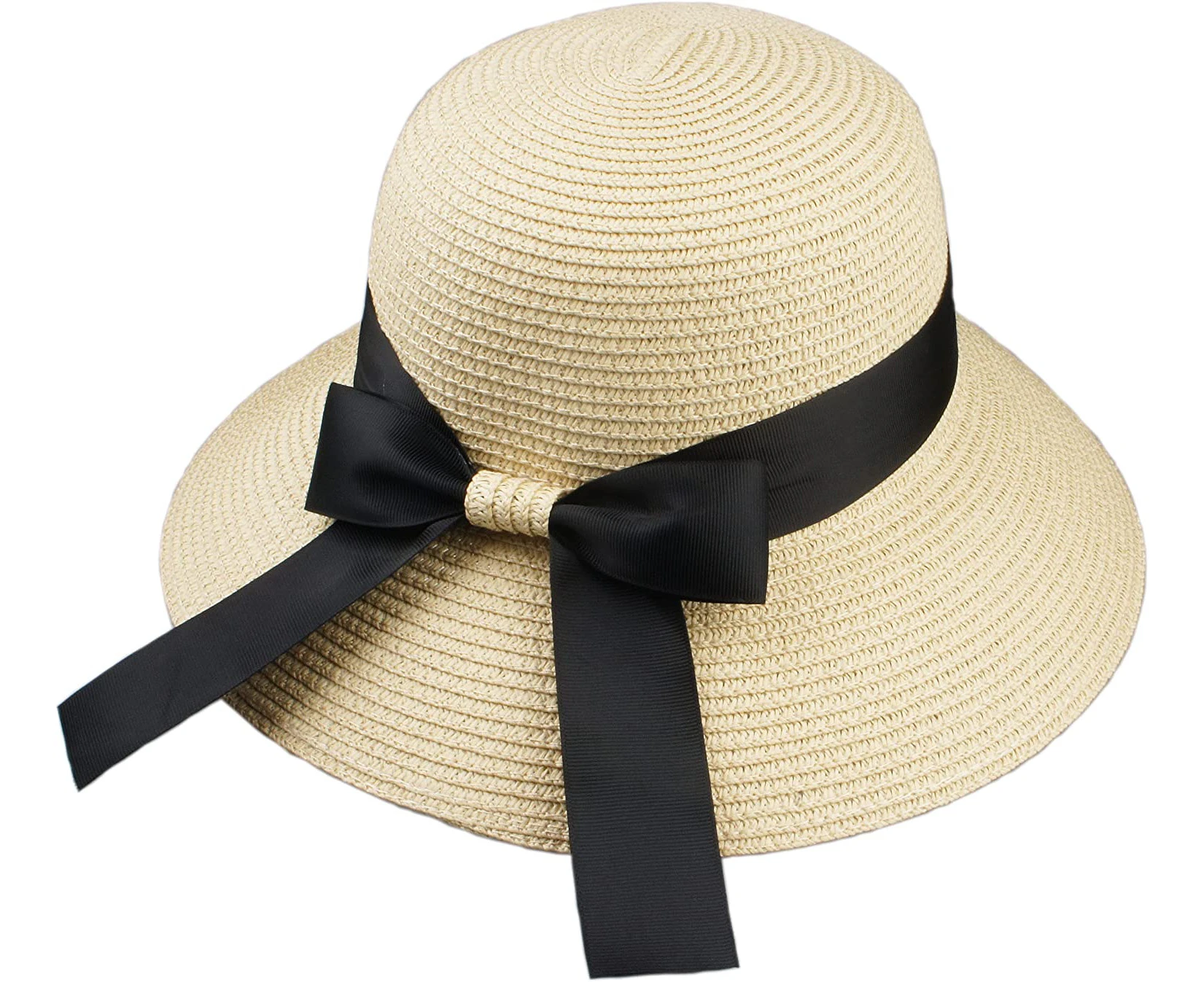 Womens Summer Beach Sun Straw Hat UV UPF50 Travel Foldable Wide Brim Summer Panama Hats for Women