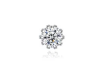 925 Sterling Silver Small Crown Women Men CZ Crystal Solitaire Stud Earrings