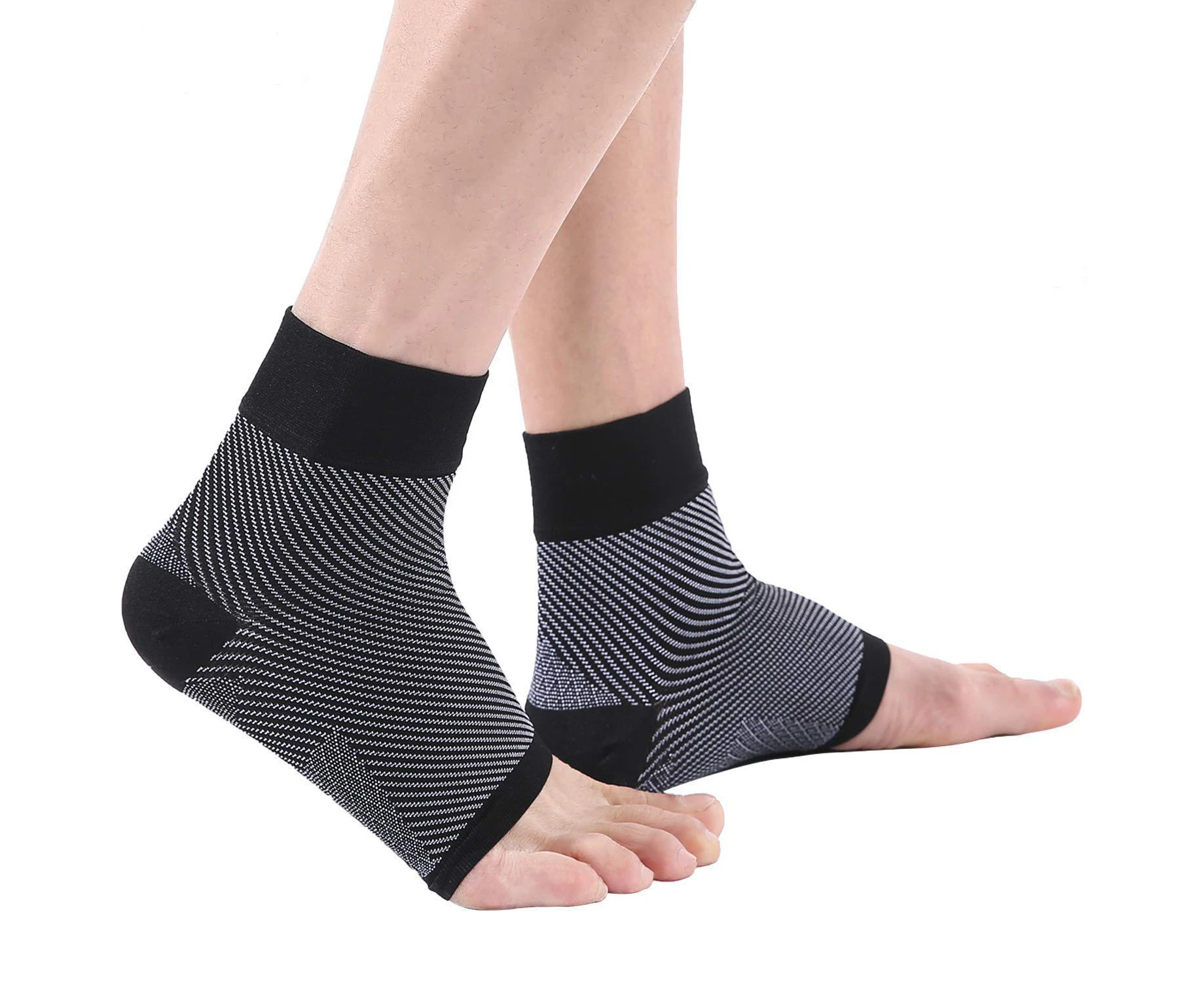 DAIXEISNCX-1 Pair Compression Socks Foot Sleeves for Men & Women Best for Plantar Fasciitis,Achilles Tendonitis ,Ankle Sprains、Swelling-L