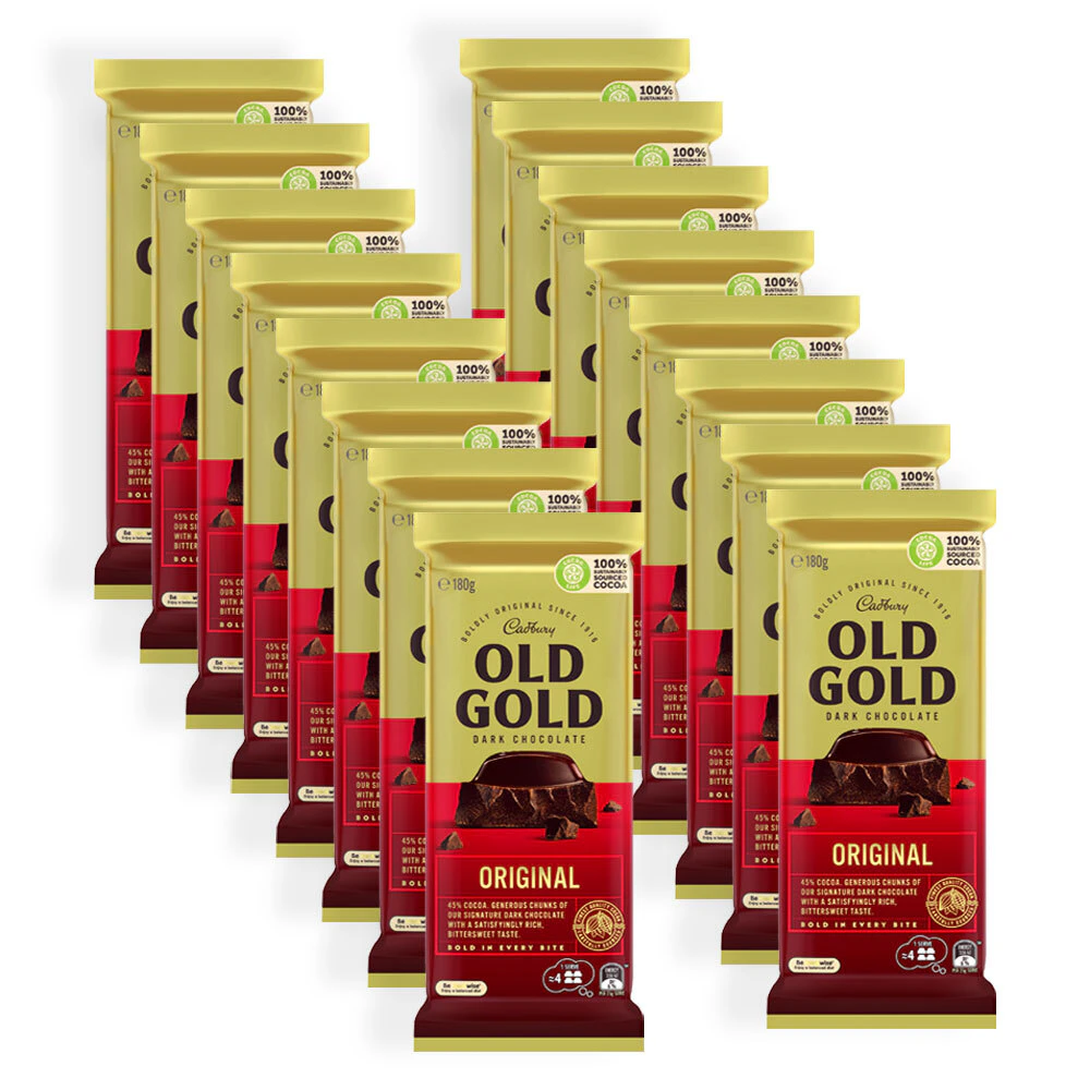 16pc Cadbury Old Gold Dark Chocolate Original Chocolate/Candy Block/Bar 180g