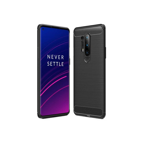 OnePlus 8 Pro Cover Case Brushed TPU Case - Black - Black