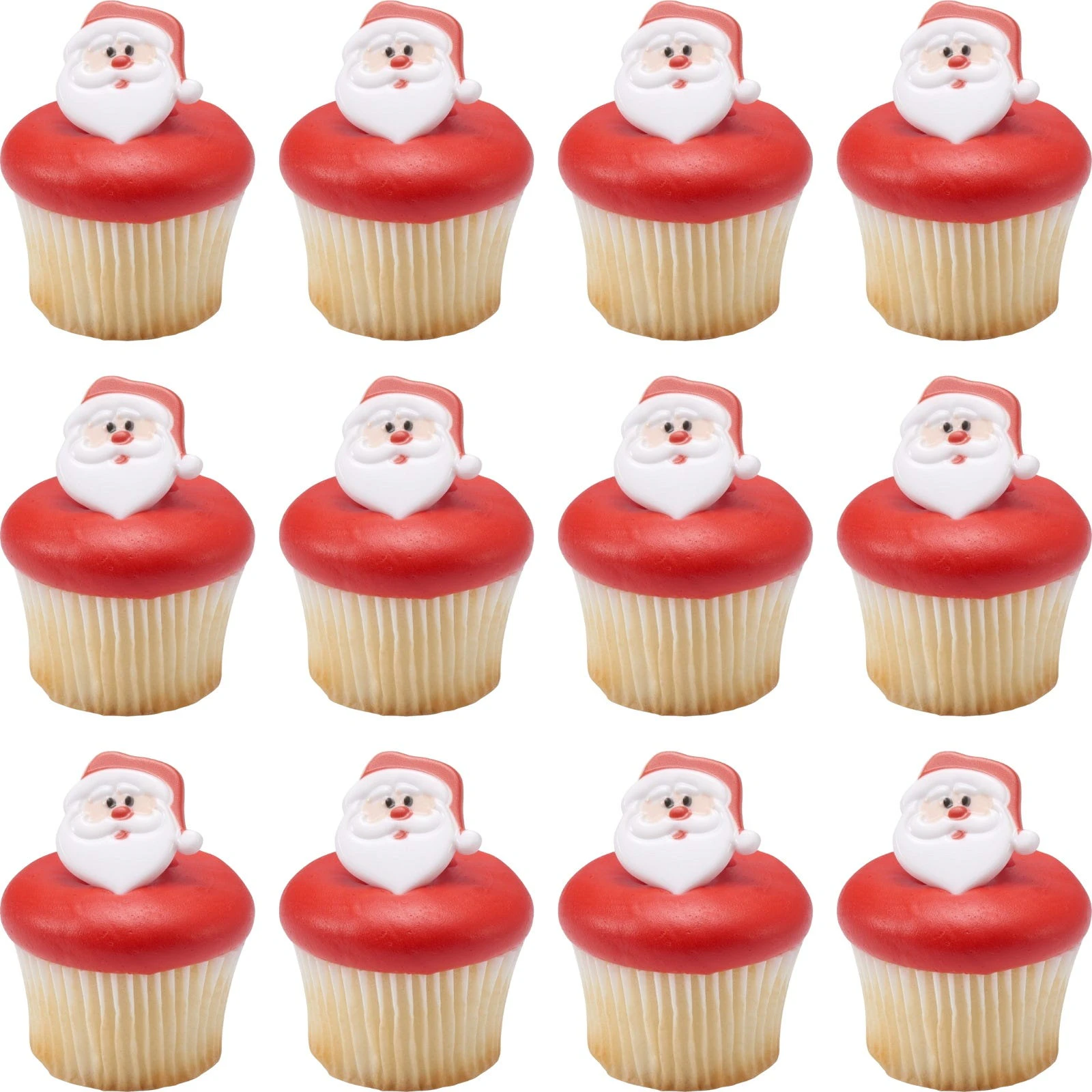 Santa Claus Cupcake Rings (Pack of 12)