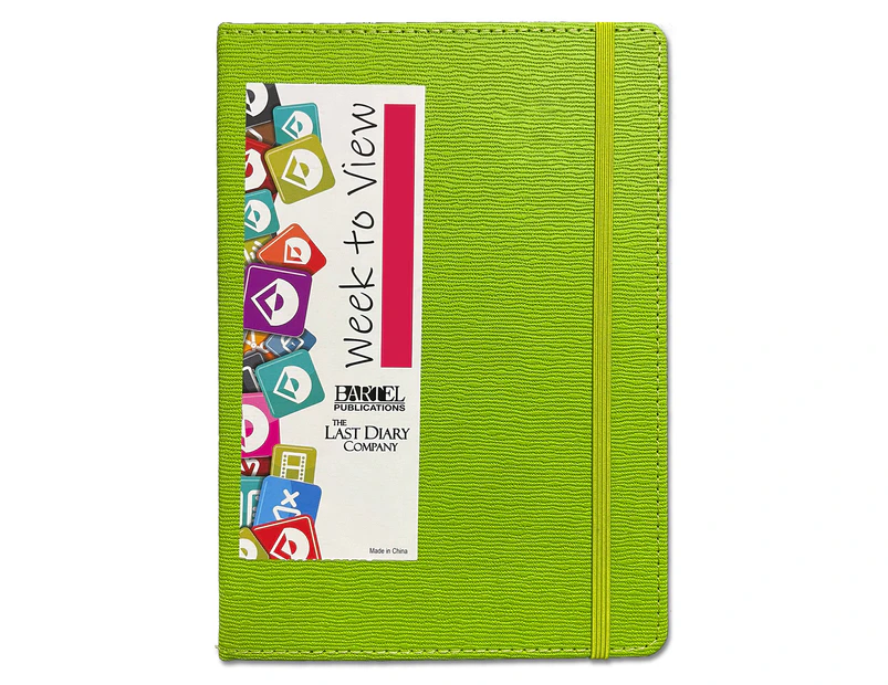2024-2025 Financial Year Diary Becall A5 Week to View Green Last Diary Company FBA57GR