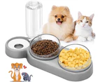 Double Raised Cat Bowl, Dry Wet Separation Bowl, 15° Tilt Anti-Vomiting Cat Bowl 3-in-1 Automatic Water Storage, Cat Bowl Dog Bowl