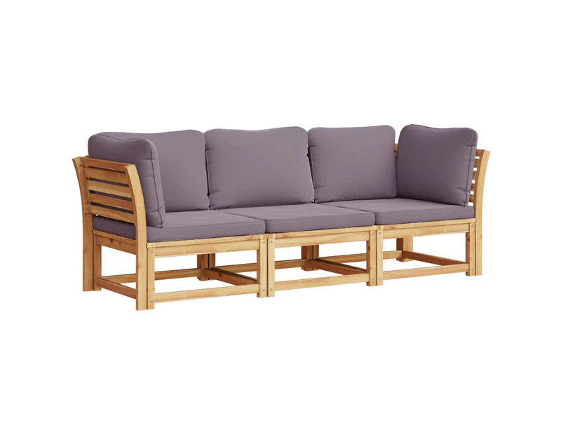 vidaXL 3 Piece Garden Lounge Set with Cushions Solid Wood Acacia