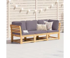 vidaXL 3 Piece Garden Lounge Set with Cushions Solid Wood Acacia