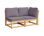 vidaXL 3 Piece Garden Lounge Set with Cushions Solid Wood Acacia