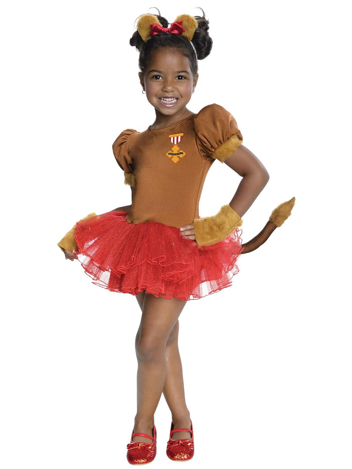 Wizard Of Oz Cowardly Lion Tutu Kids Girls Dress Up Halloween Costume - Red