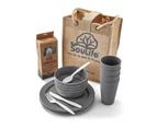 37pc Eco Soulife All Natural Outdoors Camping Reusable Complete Picnic Set Grey