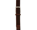 Jeff Banks Mens Woven Stretch Belt w/Soft Brushed Metal Buckle Brown - Brown