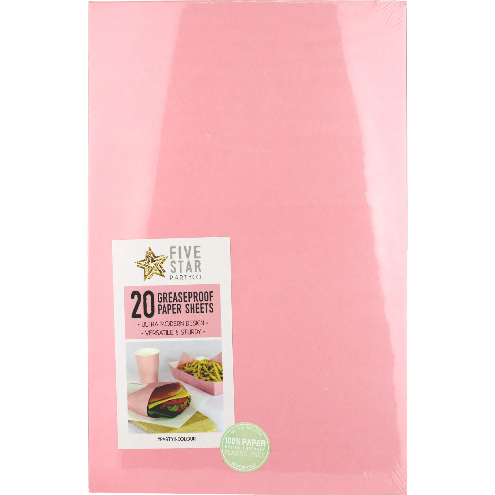 Classic Pink Grease Proof Paper 32gsm (20 Sheets)