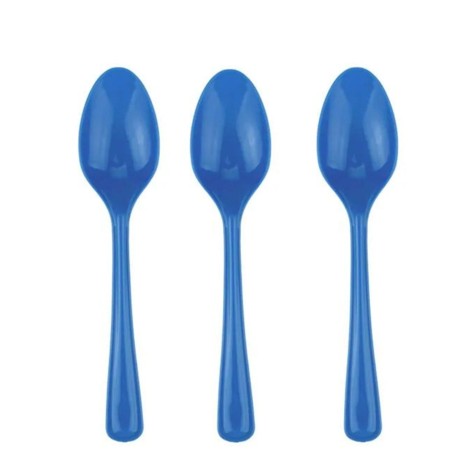 Fashion Royal Blue Reusable Plastic Spoons (Pack of 25)