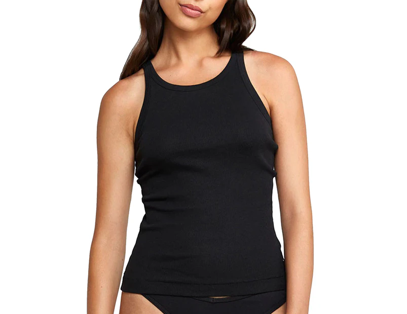 Bonds Organics Chesty Singlet Womens Ribbed Tank Top Underwear Black WTHY