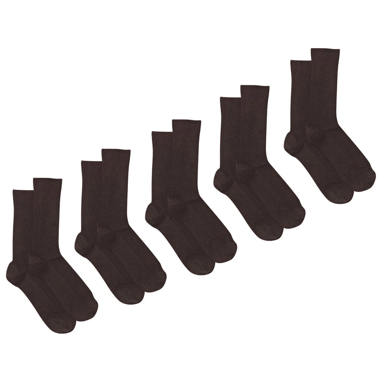 Holeproof Explorer 5 Pairs Socks Men Merino Wool Rib Business Crew Everyday Brown Taupe Bulk