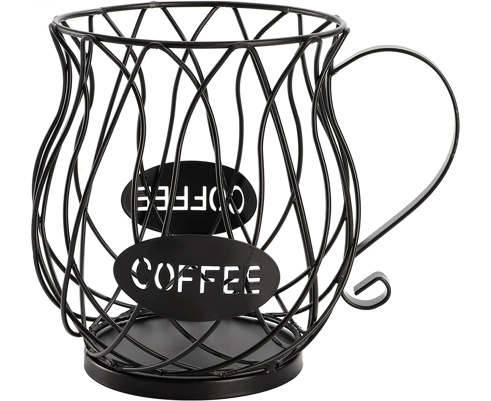 Coffee Pod Holder and Organizer Mug, Large Capacity K Cup Coffee Capsule Basket for Counter Coffee Table Bar