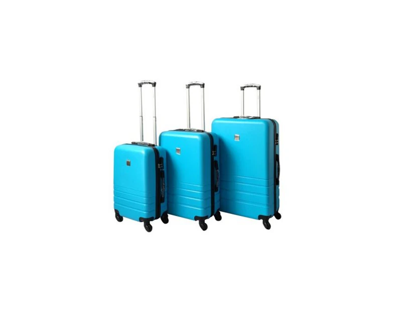 Luggage Suitcase Set 3 Code Lock Travel Bag Trolley Aqua 50 60 70