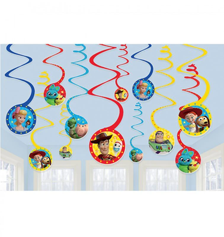 Toy Story 4 Spiral Hanging Swirl Decorations 12 Pack