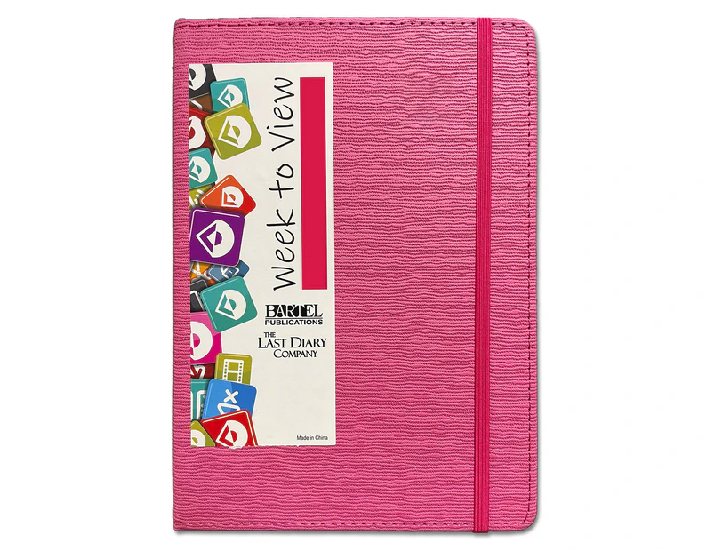2024-2025 Financial Year Diary Becall A5 Week to View Hot Pink Last Diary Company FBA57HP