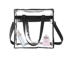Clear bag Stadium Approved Clear Tote Bag with Zipper Closure Crossbody - Black