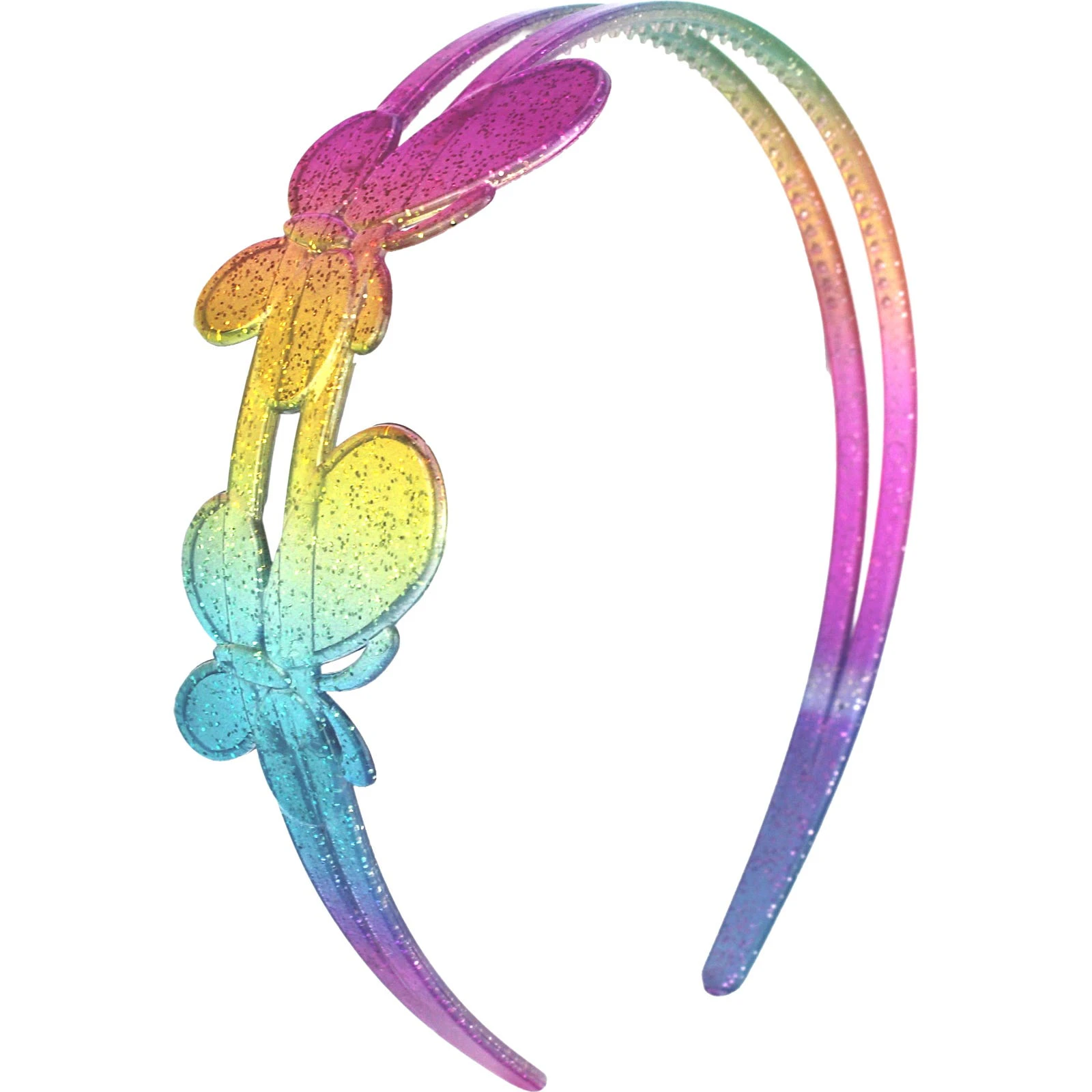 Rainbow Glitter Butterfly Headband