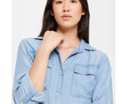 Target Long Roll Sleeve Shirt - Blue