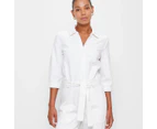 Target Washed Denim Boiler Suit - White
