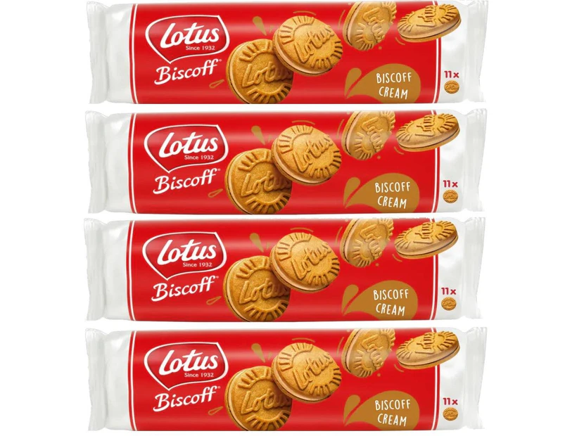 Lotus Biscoff Sandwich Biscuits Biscoff Cream Caramel 110g Pack 4