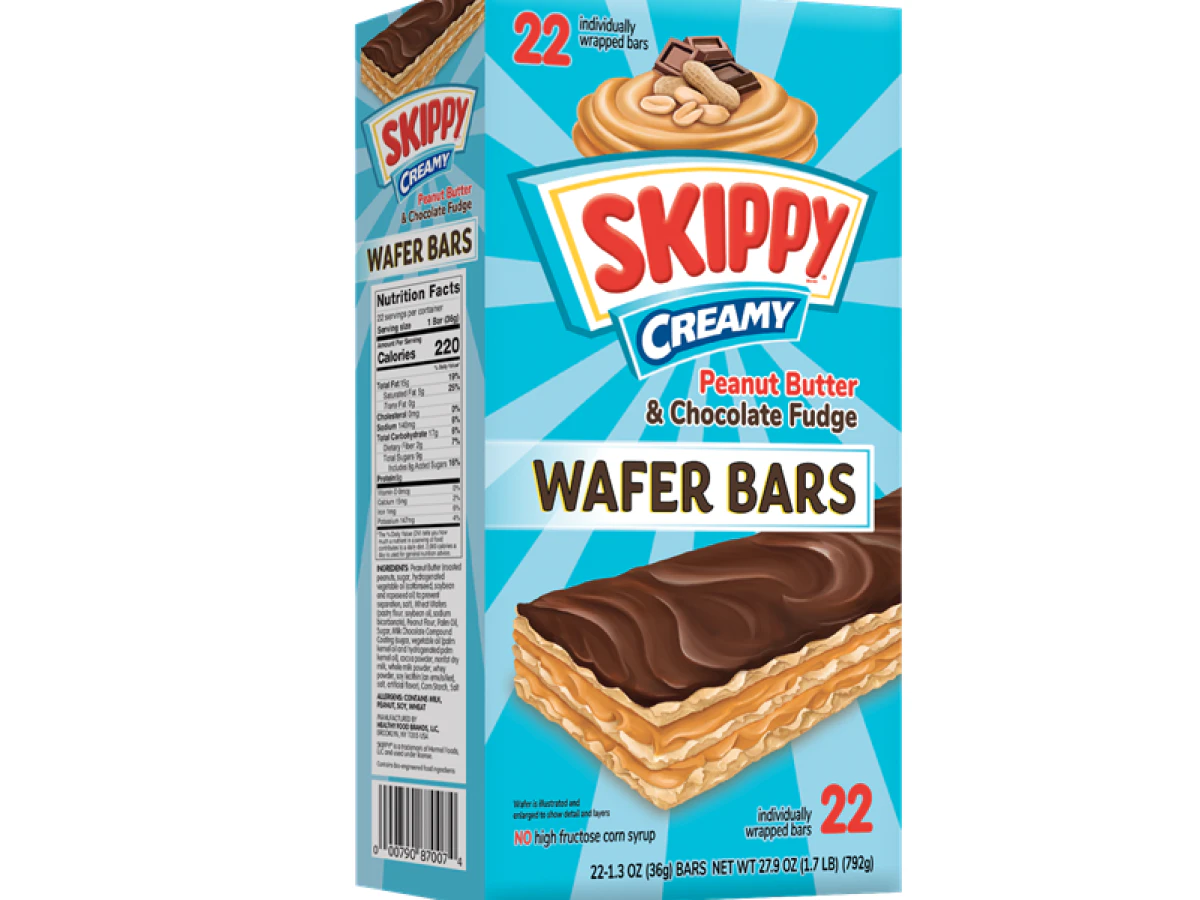 Skippy Creamy Peanut Butter & Chocolate Fudge Wafer Bars 22 x 36g