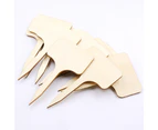 50Pcs Mini Wooden Flower Plant Sign Label Growing Tag Maker Planting Accessory-Log Color