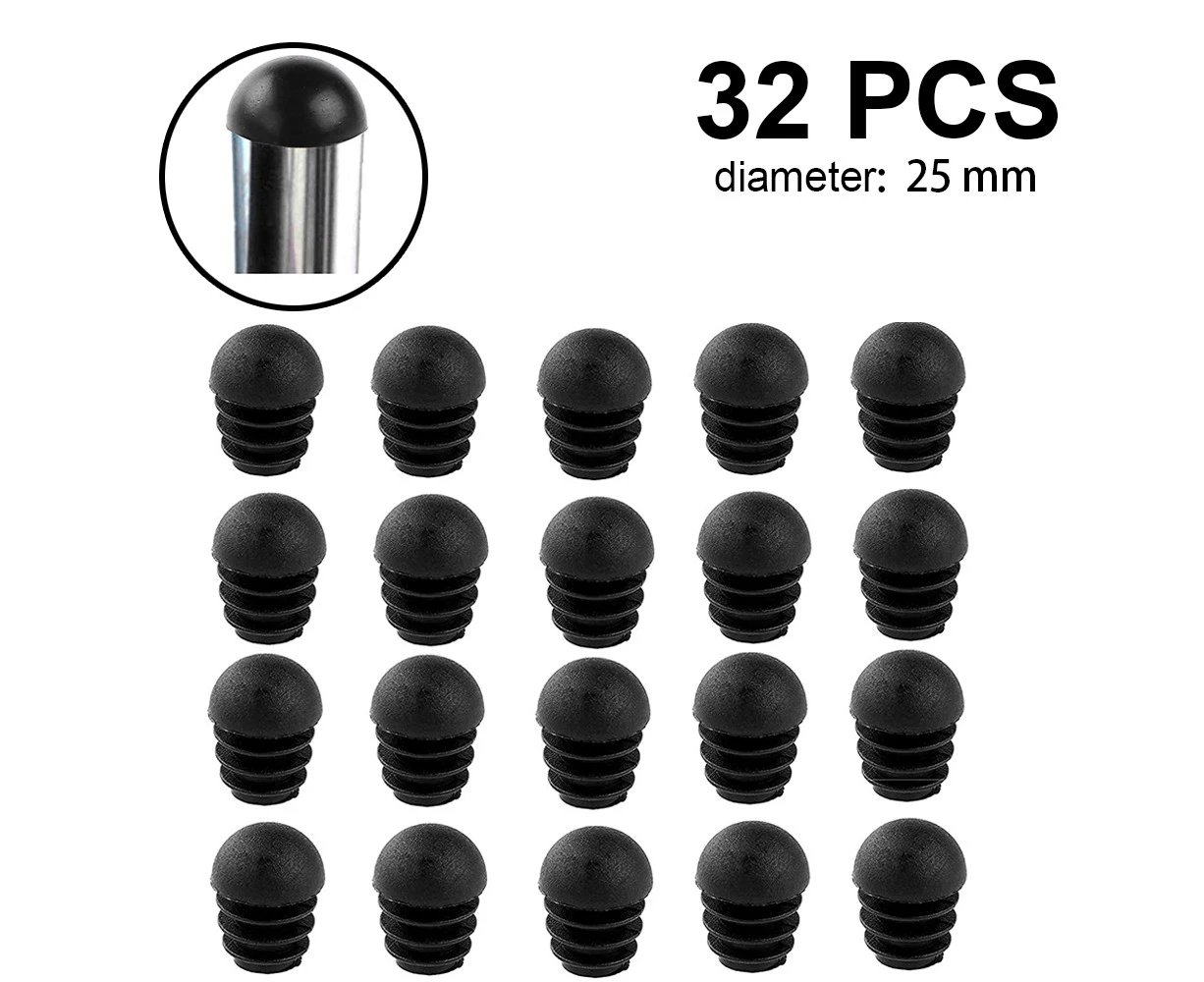 32 pcs pipe plugs,round end cap,lamellar plugs with spherical head