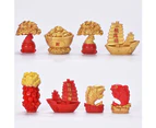 Mini Resin Fortune Tree Chinese Golden Ingot Home Office Desk Landscape Ornament-4#