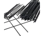 100PCS Ground Nail Galvanized Lawn Nails U-shaped for Fixing Artificial - Black wire