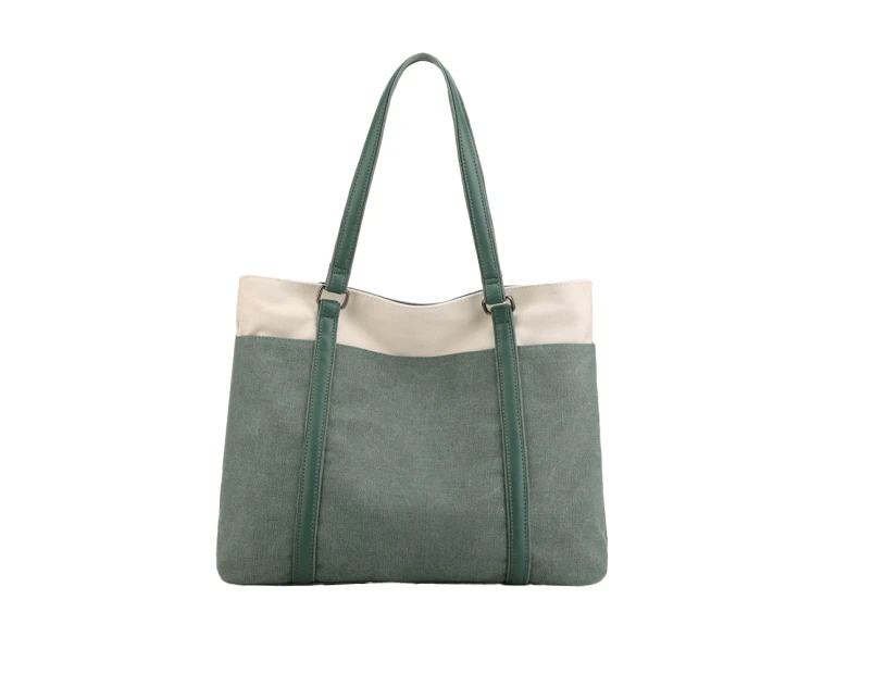Women Tote Bag for Work Travel Canvas Laptop Handbag Shoulder Bag Green