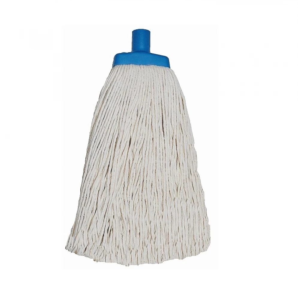 Edco Contractor Cotton Mop Blue Plastic Ferrule - White 450G