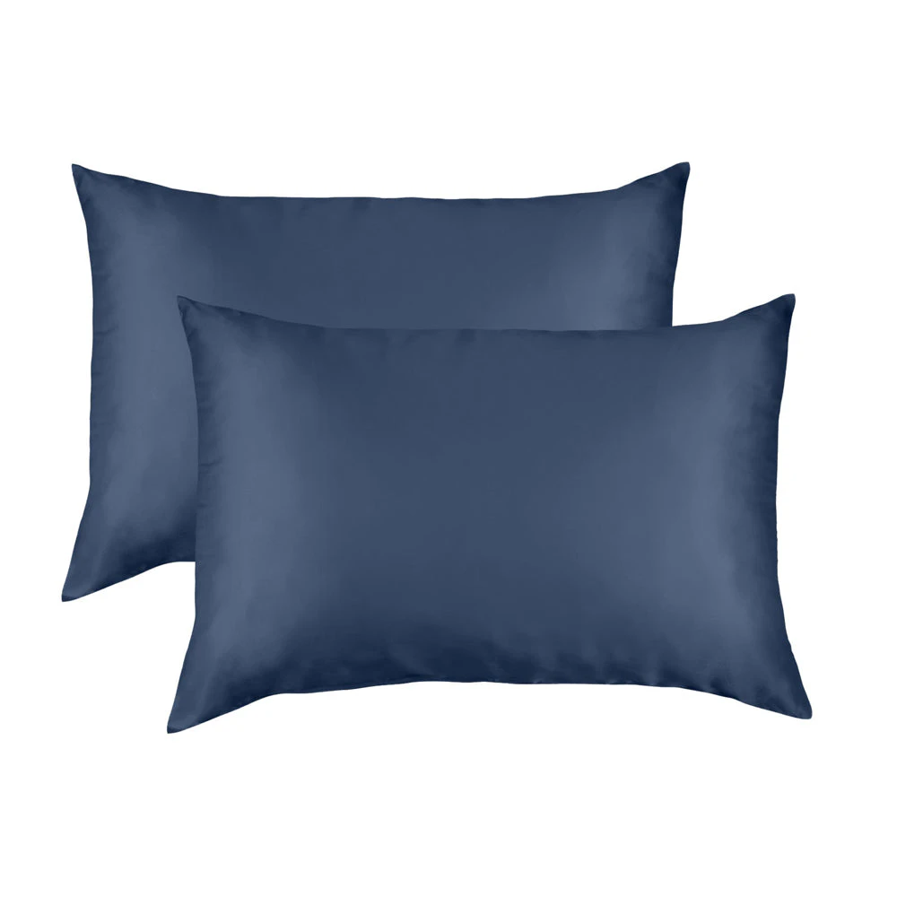 Royal Comfort Mulberry Silk Pillow Case Twin Pack Navy Size 55X76cm 100%