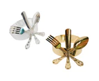 6Pcs Fork Spoon Towel Napkin Ring Hotel Wedding Party Dinning Table Home Decor-Golden