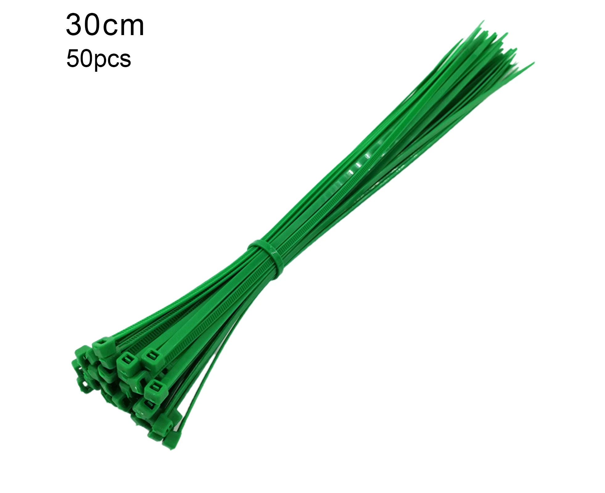 50Pcs Twist Ties Adjustable Self-locking Plastic Garden Flower Wires Set for Plants-30cm