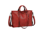 Women Handbag Satchel Tote Crossbody Bag Shoulder Sling Bag for Work and Travel Red