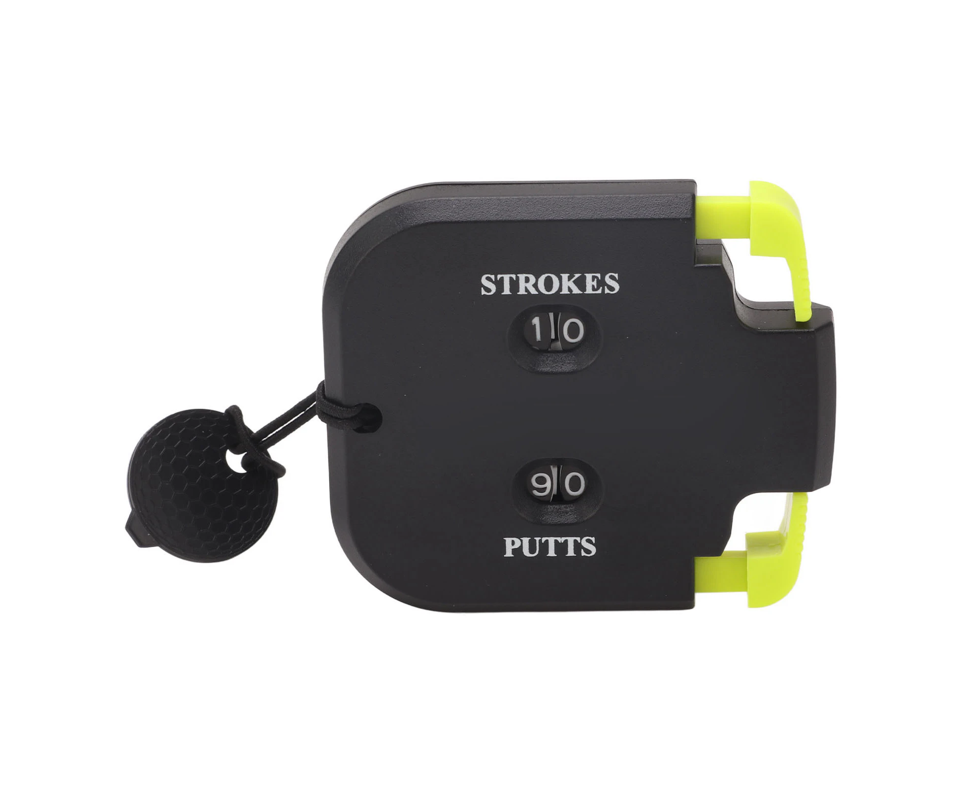 Golf Score Counter Plastic 2 Digits Stroke Putts Counting Clicker With Auxiliary Zeroing Function For 2 Players Black Body Green Press