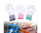 2 Pairs Universal Nylon Anti-static Factory Working Gloves Finger Protection- L Grey Edge