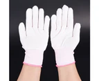 2 Pairs Universal Nylon Anti-static Factory Working Gloves Finger Protection- L Grey Edge