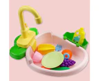 Children Wash Basin Bath Shower Bird Bathroom Tap Kitchen Set Play House Toy-Orange