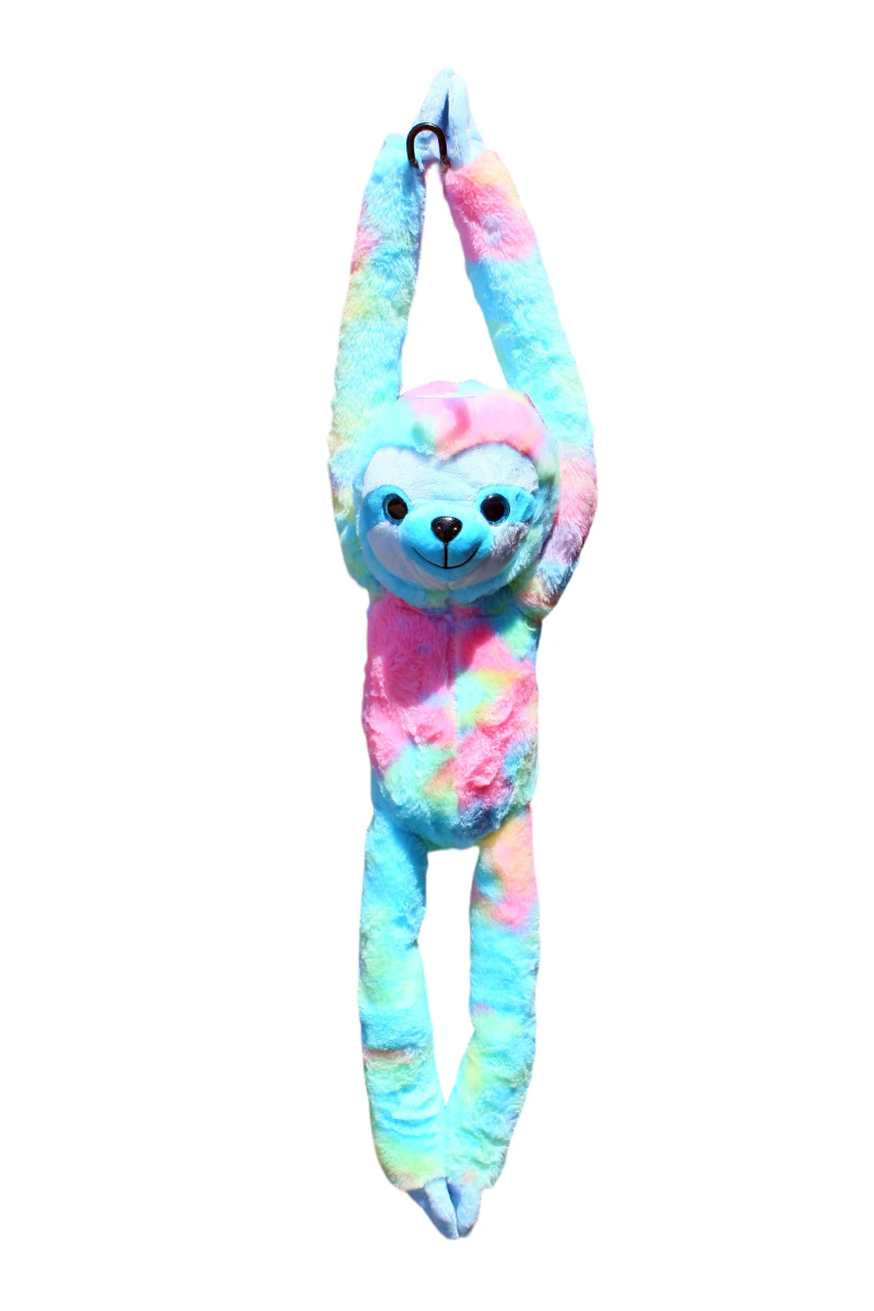 Cotton Candy - Plush Olive Hanging Sloth - Pastel Multicolor