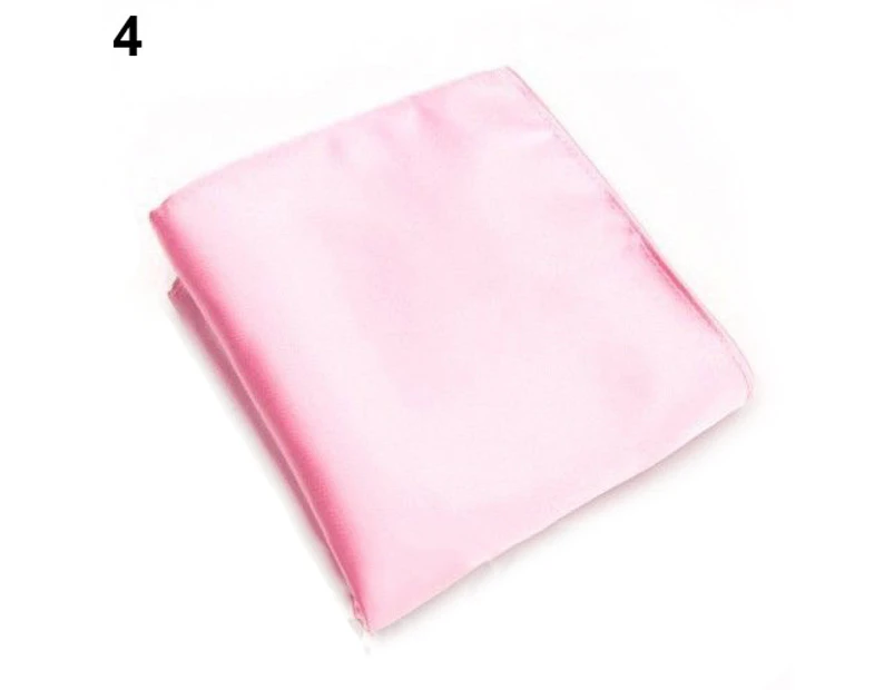 Men's Pocket Hanky Towel Plain Solid Color Wedding Party Square Handkerchief-Pink