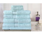 Nuvola 100% Premium Certified Egyptian Cotton Large Bath Towel Set | 7 or 14pc Sets - 10 Colours - Soft Aqua