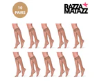 10x RazzaMatazz Sheer Knee-Hi High  Tan Brown Bulk 15 Denier Women Pantyhose Socks