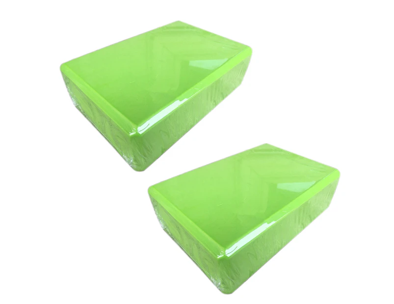 2Pcs Yoga Block EVA Foam Brick Stretching Aid Gym Pilates Exercise Fitness Tool-Green