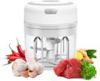 Electric Garlic Chopper,  Mini Garlic Chopper Portable Wireless Food Processor, Garlic Masher Mincer Crusher, Small Food Grinder for Chop Onion Meat-White