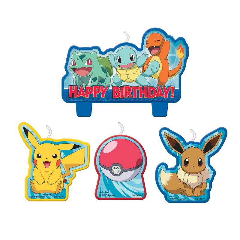 Pokemon Birthday Candle Set 4 Pieces