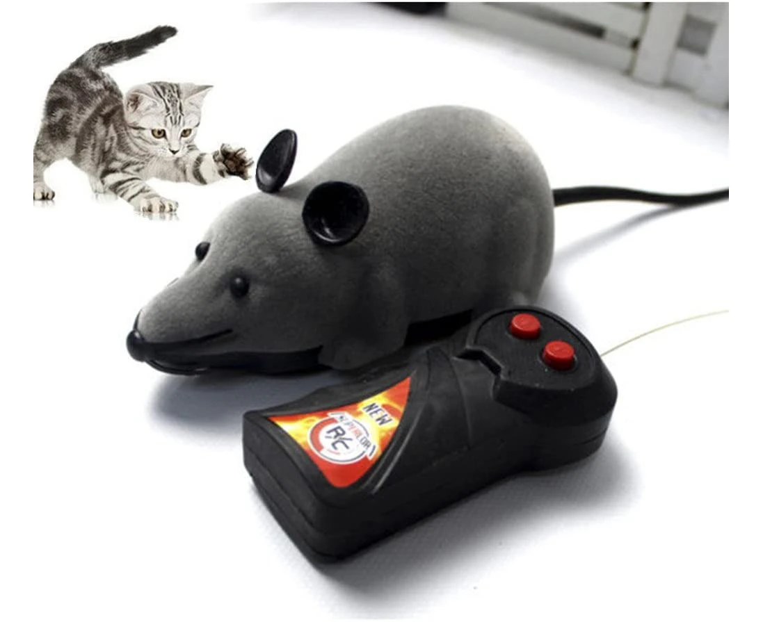 Wireless Remote Control Rat Toy Mouse For Cat Dog Funny Novelty Gift Gray